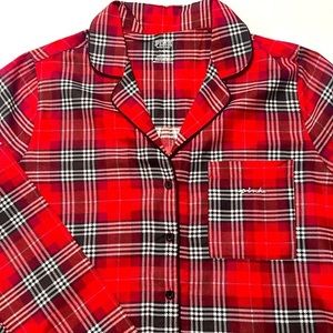 Pink Victoria’s Secret Flannel Long Sleeve Pajama Sleep Shirt